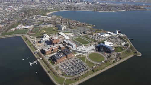 Aerial view of UMass Boston